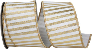 Metallic Bars White/Gold 2.5" W