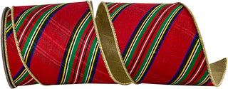 4" Classic Diagonal Plaid Ribbon