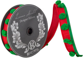 Pom Pom Ribbon Red/Gr W