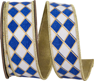Blue Harlequin Diamond Ribbon