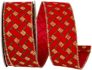 1.5" Red Velvet Glitter Ribbon