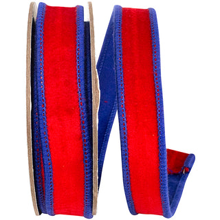 Red Blue Velvet Ribbon