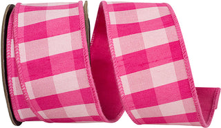 Fuchsia Checked RIbbon 2.5"