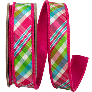 Bright Plaid Ribbon 1"