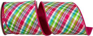Bright Plaid Ribbon 4"