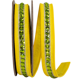 Yellow Rhinestone Ribbon 1"