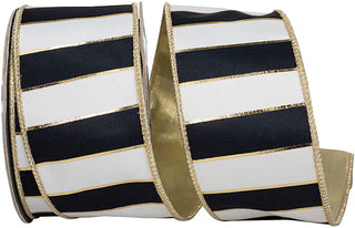 Black White Striped Bar Ribbon