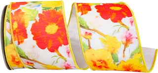 Flowers Colored Ribbon 4"