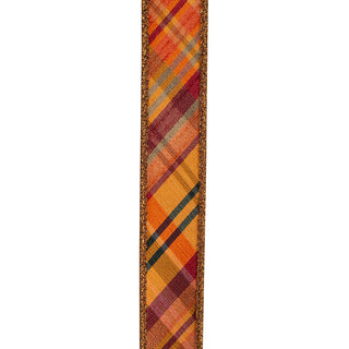 1" Tierra Diagonal Plaid Ribbon W