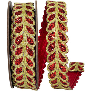 1 1/8" Red Glitter Ribbon