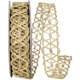 5/8" Gold Infiniti Metallic Ribbon