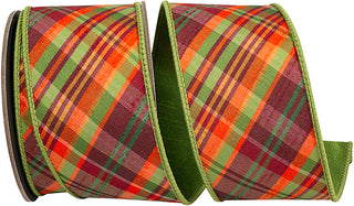 2.5" Sage Diagonal Plaid Ribbon