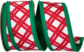 2.5" Red Green Lattice Ribbon