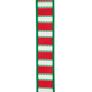 Dot Stripe Dupioni Ribbon 1.5" W