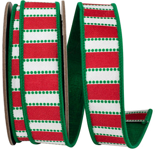Dot Stripe Dupioni Ribbon 1.5" W