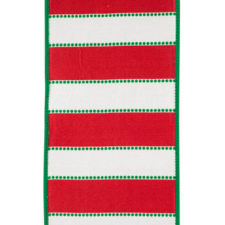 Dot Stripe Dupioni Ribbon 4" W
