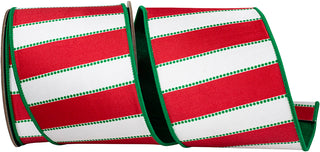 Dot Stripe Dupioni Ribbon 4" W