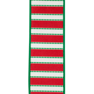 Dot Stripe Dupioni Ribbon 2.5" W