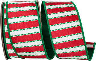 Dot Stripe Dupioni Ribbon 2.5" W