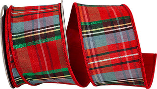2.5" Red Blue Plaid Ribbon
