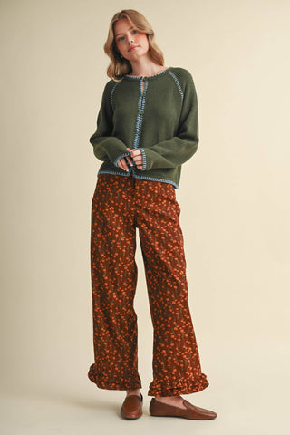 CONTRAST STITCH CARDIGAN