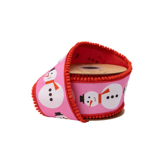 2.5" Pink Snowman Ribbon