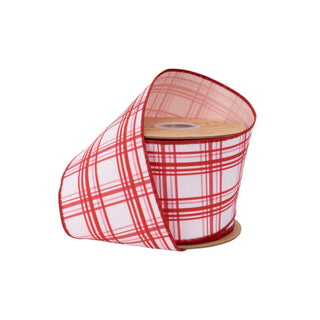 4" Red Plaid Ribbon