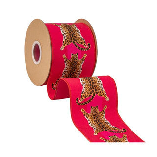 4" Pink Leopard Ribbon