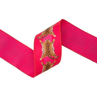 4" Pink Leopard Ribbon