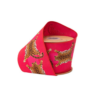 4" Pink Leopard Ribbon