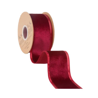 2.5" Burgundy Wired Velvet Ribbon