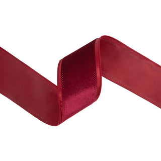 2.5" Burgundy Wired Velvet Ribbon