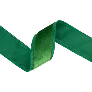 2.5" Green Wired Velvet Ribbon