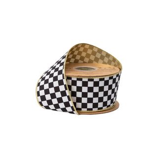 2.5" Black/White Check Ribbon