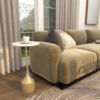 Gold White Marble Side Table