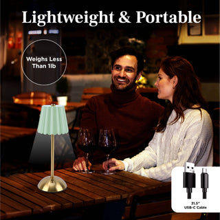 Rechargeable Scalloped Table Lamp