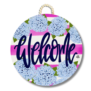 Hydrangea "Welcome" Door Hanger