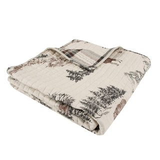 Lodge Toile Quilted Throw