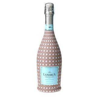 Brown White Cane Prosecco Bottle Wrap