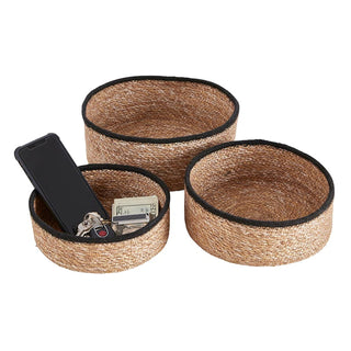 Black Rim Round Basket Set