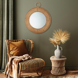 Bohemian Rattan Wall Mirror