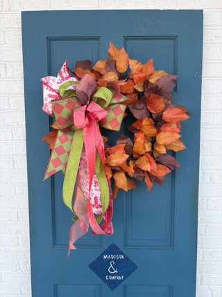 Pink Toile Fall Bow