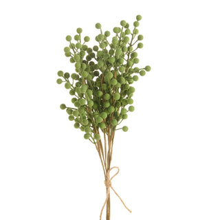 22" Flocked Green Berry Stem