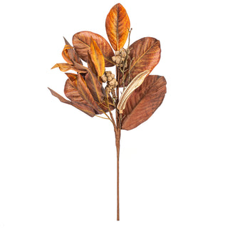 24" Brown Magnolia Leaf Spray