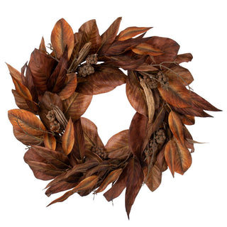 24" Brown Magnolia Wreath