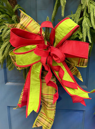 Christmas Cottage Plaid Bow