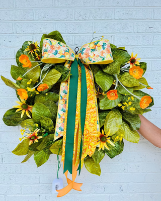 Sunny Poppy & Magnolia Wreath