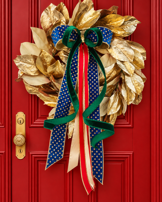 Crown Jewel Blue Christmas Bow