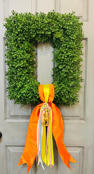 Cottontail in the Boxwood Wreath