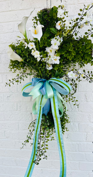 Graceful Calla Lilly Cross Wreath